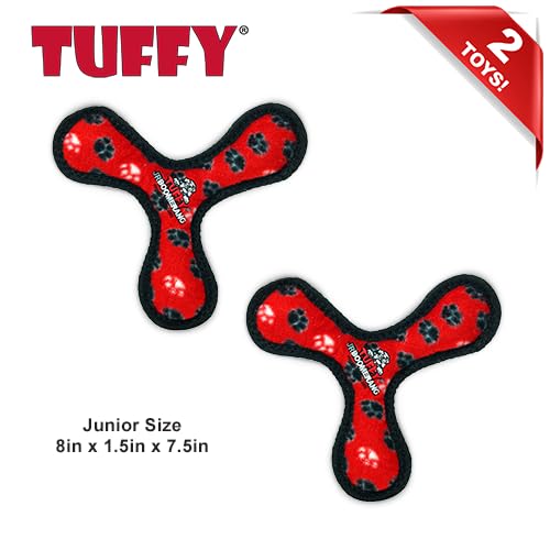 Tuffy's Junior Ultimate Boomerang Float and Squeak Nylon and Plush Fetch Dog Toy - Camo Blue - Small  