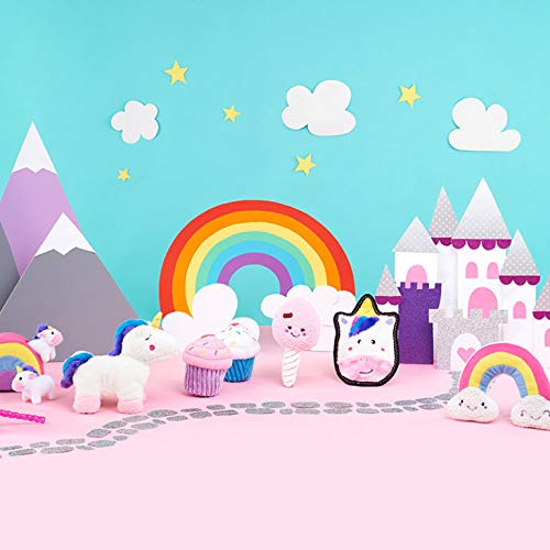 Zippy Paws Burrow Unicorn and Rainbow Interactive Squeak and Plush Dog Toy  