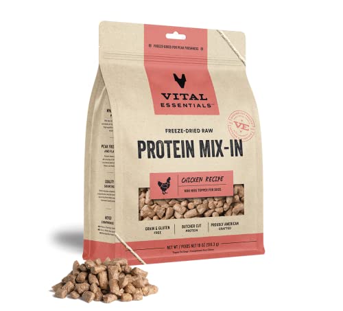 Vital Essential's Grain-Free Protein Mix-in Chicken Mini Nibs Freeze-Dried Dog Food Topper - 18 Oz  