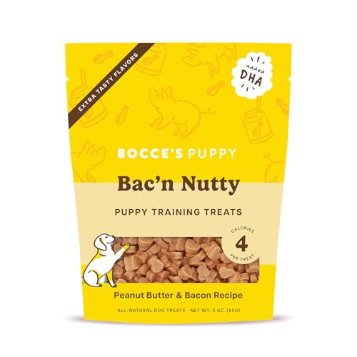 Bocce's Bakery Bac N' Nutty Bites Peanut Butter and Bacon Puppy Training Soft and Chewy Dog Treats - 3 Oz