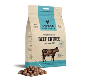 Vital Essential's Grain-Free Beef Entrée Nibs Freeze-Dried Dog Food - 14 Oz
