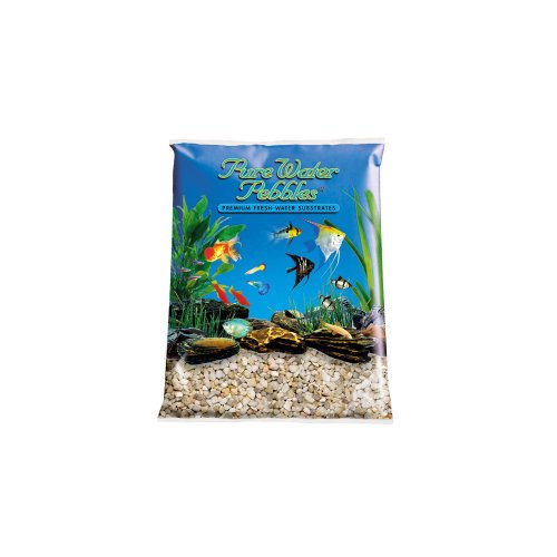 World Wide Imports Pure Water Natural Pebbles for Freshwater Aquarium - Silver - 25 Lbs - Case of 2  