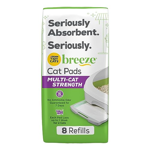 Purina Tidy Cats Breeze Pads Cat Litter Accessories Multi-Cat Strength Refill Pack - 8 ...