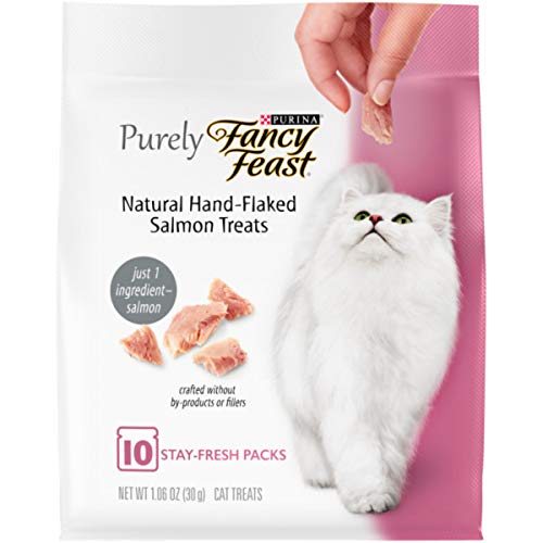 Purina Fancy Feast Savory Puree Naturals Salmon and Tuna Squeezable Tubes Cat Treats - 1.4 Oz - Case of 30  