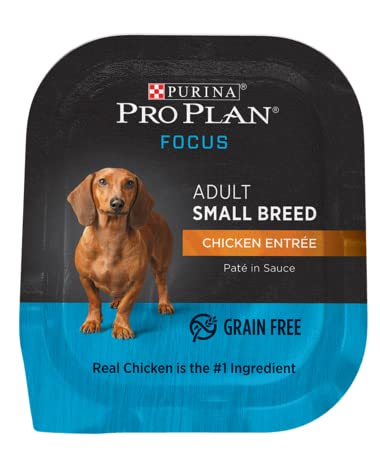 Purina Pro Plan Chicken in Sauce Pate Entrée Small-Breed Adult Wet Dog Food Trays - 3.5 Oz - Case of 12  