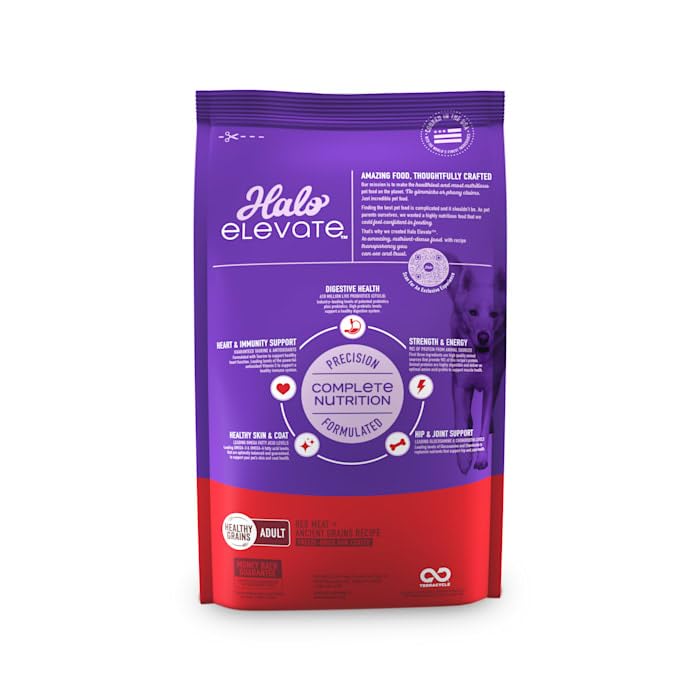 Halo Pets Elevate Healthy Grains Red Meat Recipe Dry Dog Food - 3.5 Lbs  