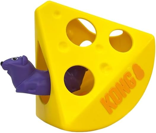 Kong Rewards Rocker Cheese Wedge Interactive Puzzle Treat Dispensing Cat Toy