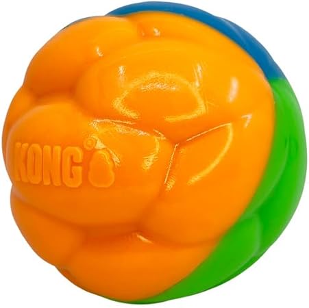 Kong Twists Ball High-Visibility Glow-In-The-Dark Chew and Fetch Floating Dog Toy - Large