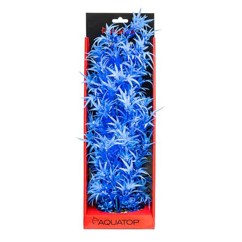 Aquatop Vibrant Cannabis Plant Aquarium Décor Blue 16 Inch