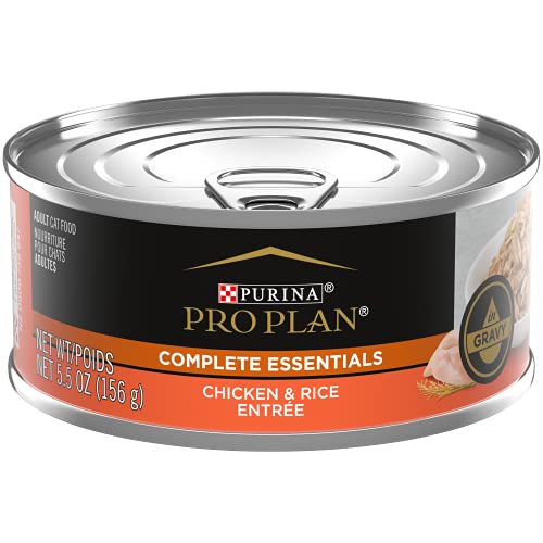 Purina Pro Plan Complete Essentials Chicken and Rice in Gravy Canned Cat Food - 5.5 Oz - Case of 24  