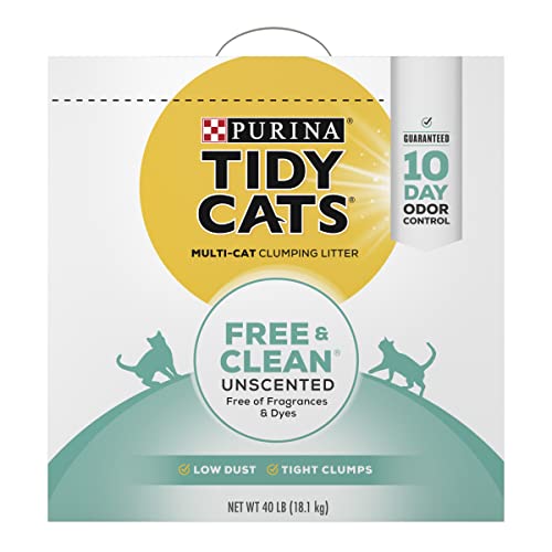 Purina Tidy Cats Lightweight Free and Clean Unscented with Odor Absorbing Charcoal Clay...