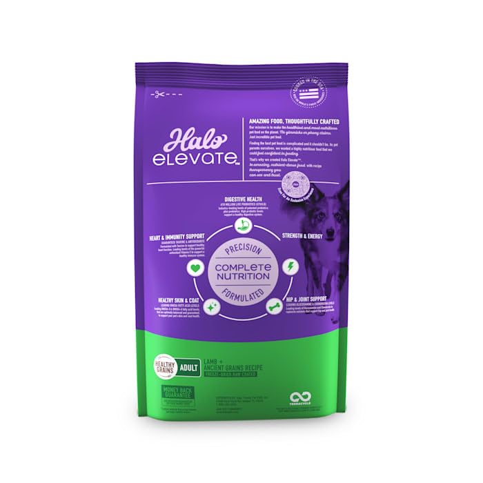 Halo Pets Elevate Healthy Grains Lamb Recipe Dry Dog Food - 3.5 Lbs  