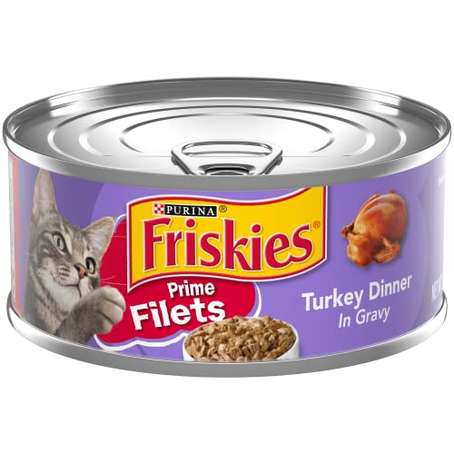 Purina Friskies Tasty Treasures Prime Filets Turkey Liver and Cheese in Gravy Canned Cat Food - 5.5 Oz - Case of 24  