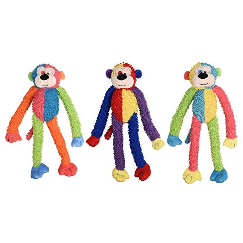 Multipet Soft Crew Shaggy Monkey Squeak and Plush Dog Toy - 17" Inches  