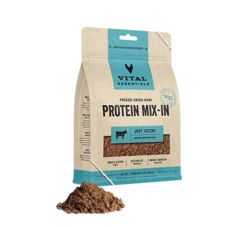 Vital Essential's Grain-Free Raw Mix-In Protein Freeze-Dried Ground Dog Food Topper or Mixer - 6 Oz  