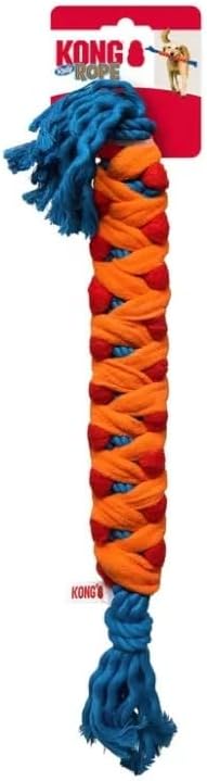 Kong Rope Rally Tug Stick Woven Fleece Wrapped Durable Fetch and Tug Dog Toy -  Medium