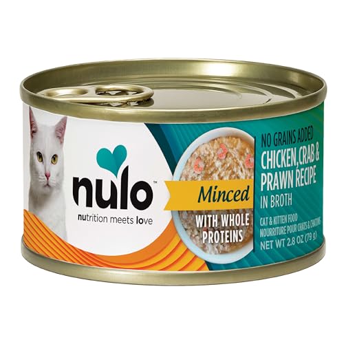 Nulo Grain-Free Minced Chicken Crab and Prawns in Broth Kitten and Adult Canned Cat Food