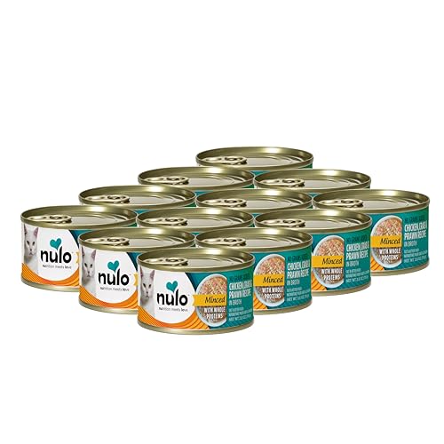 Nulo Grain-Free Minced Chicken Crab and Prawns in Broth Kitten and Adult Canned Cat Food 2.8 Oz - Case of 12