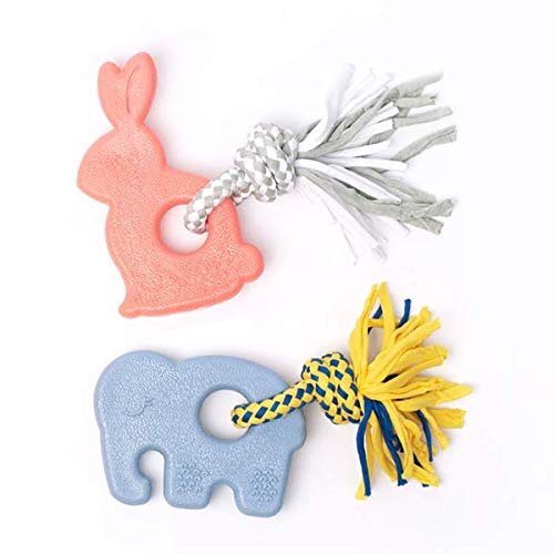 Zippy Paws ZippyTuff Teethers Elliot the Elephant Rope and Chew Puppy Dog Toy - Small  