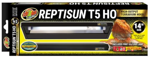 Zoo Med Laboratories ReptiSun T5 High-Output UVB Terrarium Light Fixture and Hood 14 Inch