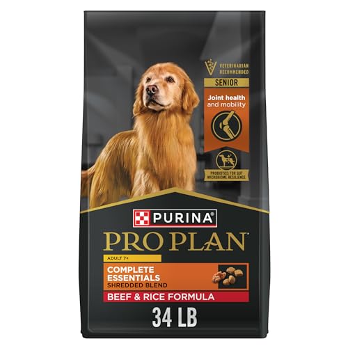 Purina Pro Plan Complete Essentials Shredded Blend Beef and Rice 7+ Senior Adult Small-Breed Dry Dog Food - 18 Lbs  