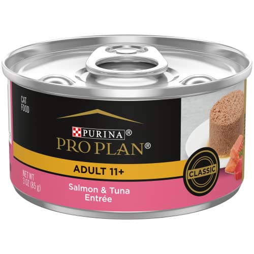 Purina Pro Plan Prime Plus Salmon and Tuna Entrée 7+ Senior Adult Canned Cat Food - 3 Oz - Case of 24  