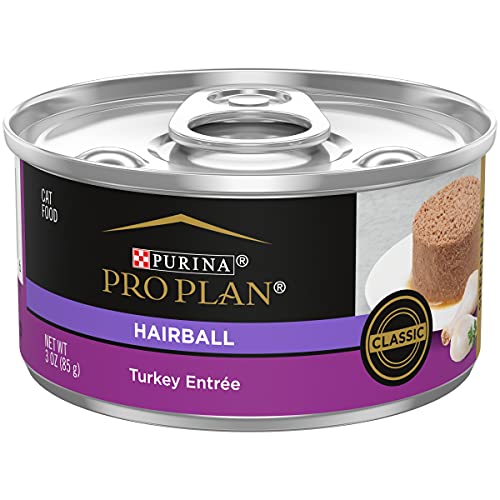 Purina Pro Plan Hairball Control Classic Turkey Pate Entrée Canned Cat Food - 3 Oz - Case of 24  