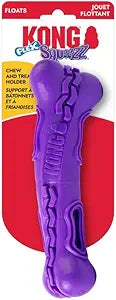 Kong Squeez Flex Bone Bully Stick and Treat-Holding Chew and Fetch Rubber Dog Toy - Medium
