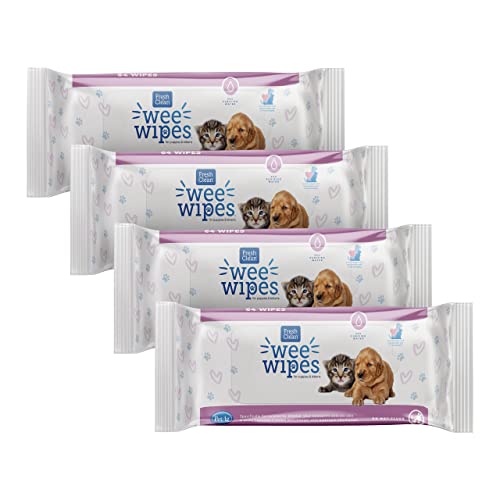 PetAg Fresh N' Clean Wee Pet Wipes for Puppies and Kittens - 64 Count  