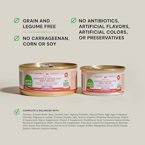 Open Farm Grain-Free Chicken and Grass-Fed Beef Pate Canned Cat Food