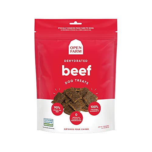Open Farm Beef Flavored Dehydrated Jerky Dog Treats - 4.5 Oz - Case of 6  