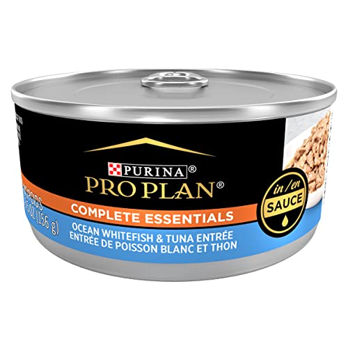 Purina Pro Plan Complete Essentials Ocean Whitefish and Tuna in Sauce Canned Cat Food - 5.5 Oz - Case of 24  