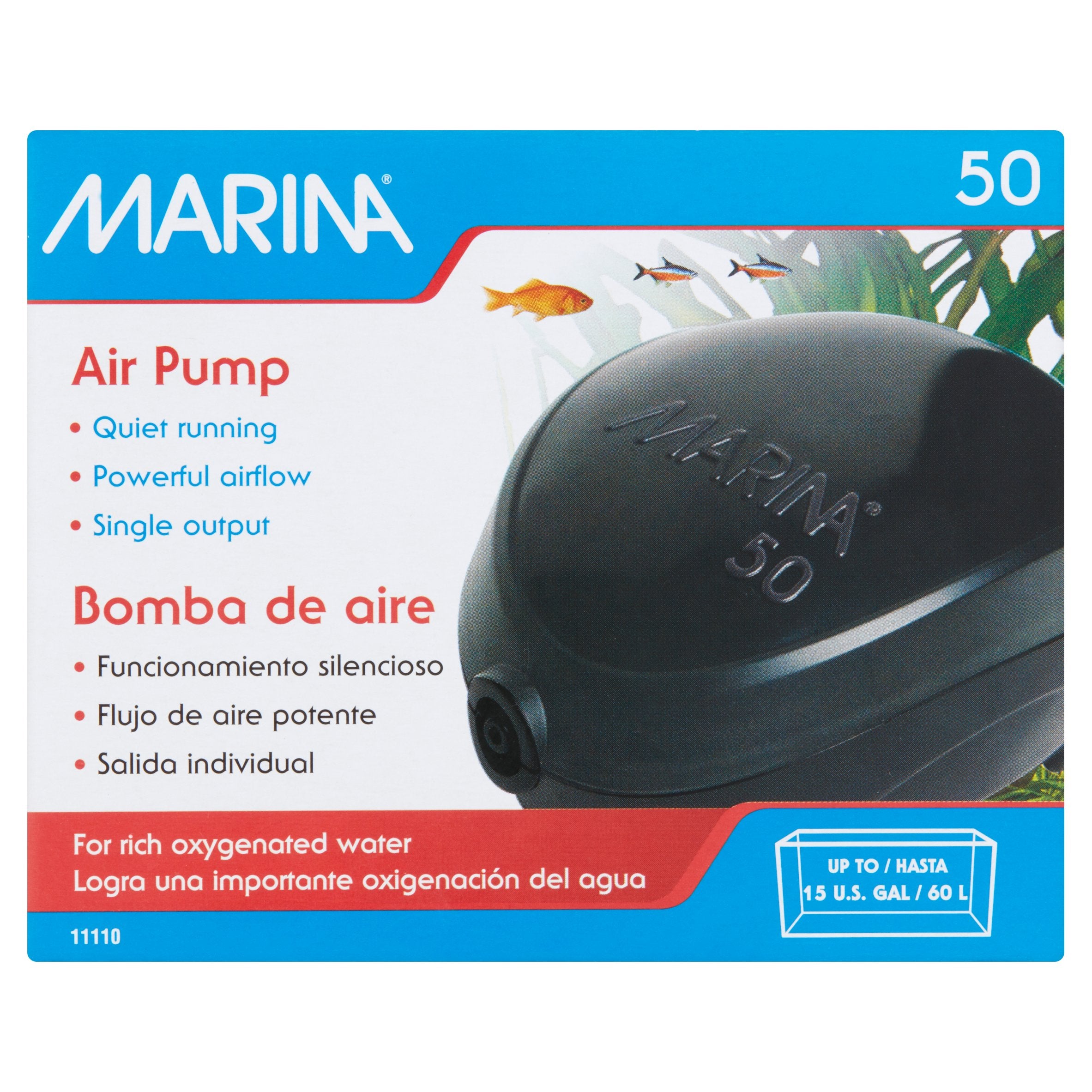 Hagen Marina Model-50 Quite Aquarium Air Pump - Up to 15 Gallons