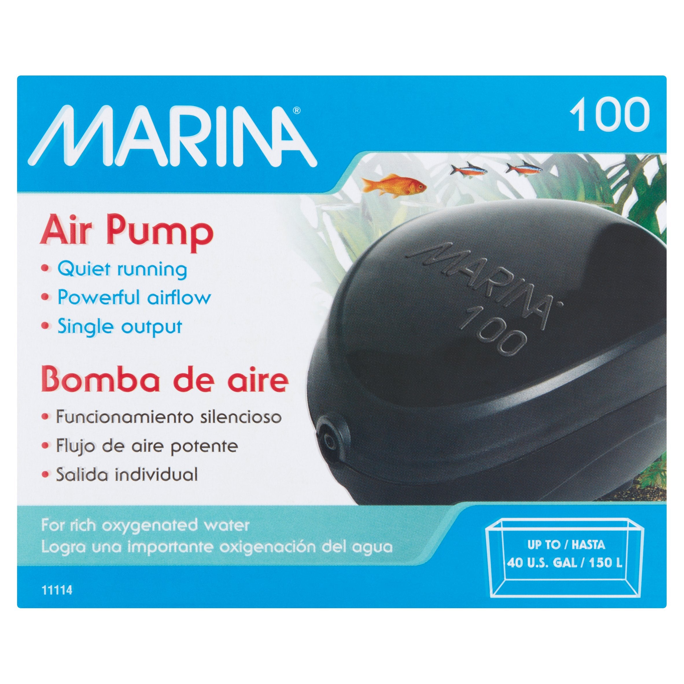 Hagen Marina Model-100 Quite Aquarium Air Pump - Up to 40 Gallons