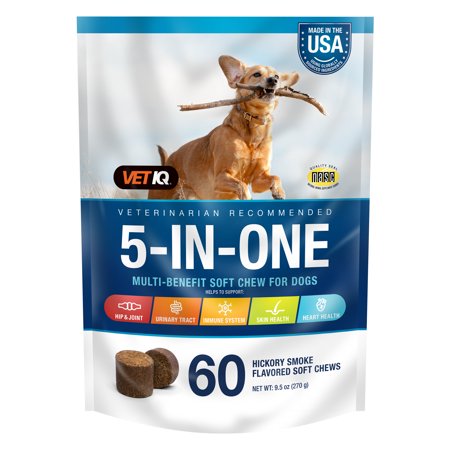 VETIQ 5-in-1 Multi-Benefit Hickory Smoke Flavored Soft Chew Dog Supplement - 60 Count