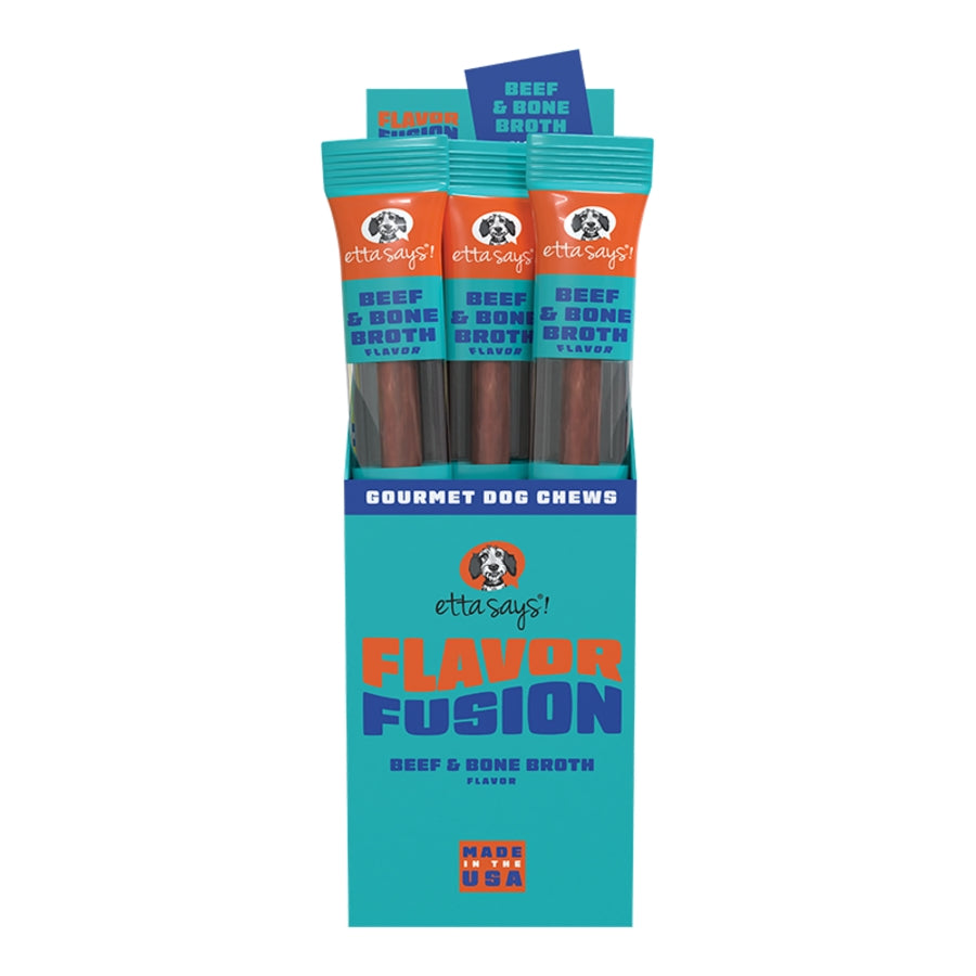 Etta Says Flavor Fusion Gourmet Beef and Bone Broth Dog Chews - 1.75 Oz - 12 Pack