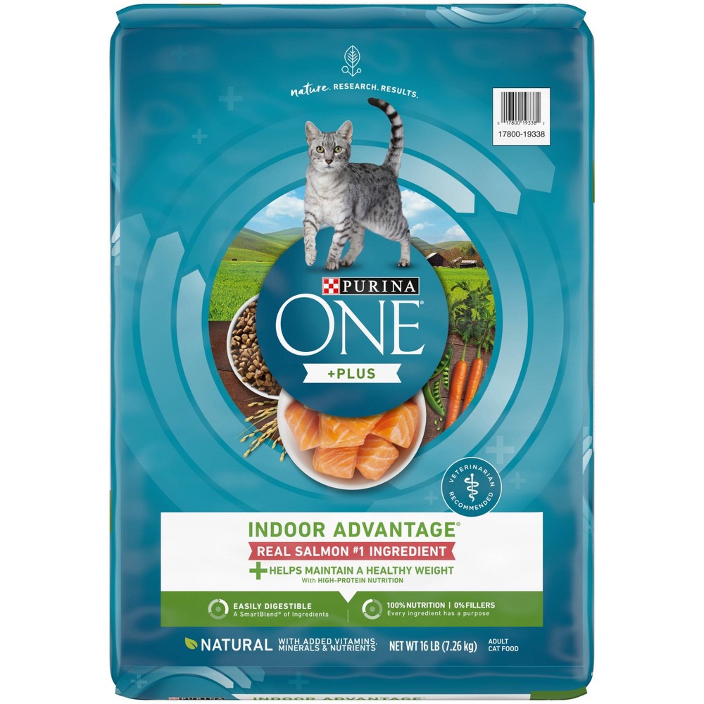 Purina One + Plus Indoor Advantage Healthy Weight and Immune Support Salmon Dry Cat Food - 16 Lbs  