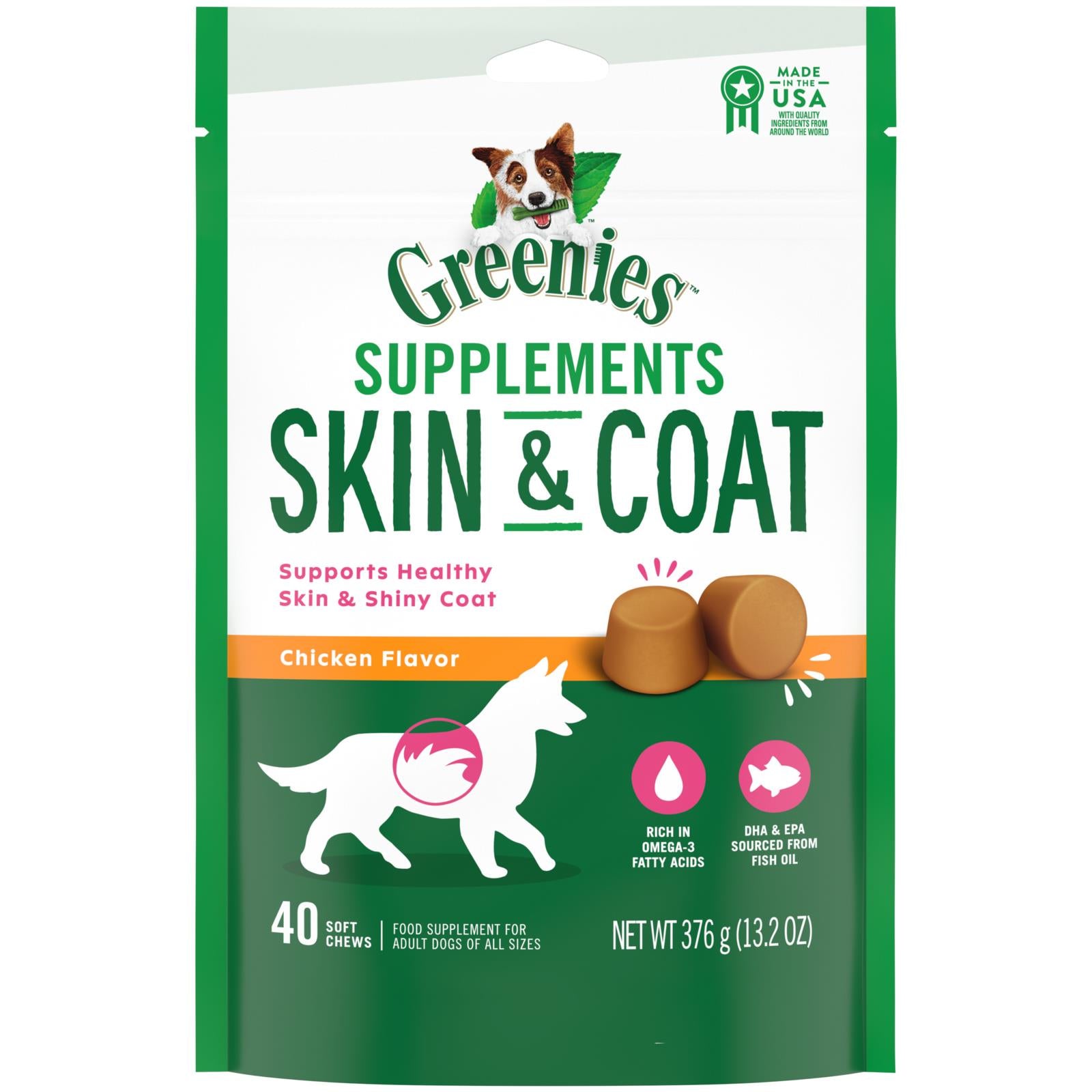 Greenies Skin and Coat Supplemental Dog Chew Treats - 13.28 Oz  