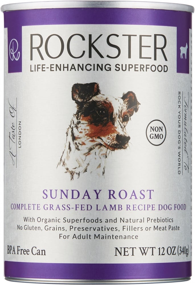 Rockster Sunday Roast Grass-Fed Lamb Premium Canned Dog Food - 12 Oz - Case of 12  