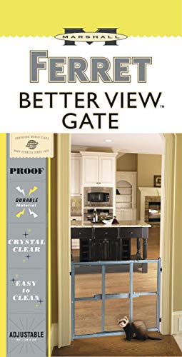 Marshall Better View Adjustable Free-Standing Alloy Steel Pet Barrier Gate for Small Animals - Gray - W:24 X H:24 Inches