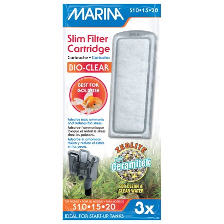 Hagen Marina Bio-Clear Zeolite Replacement Filter Media Cartridge for S10/S15/S20 Slim Power Filters - 3 Pack