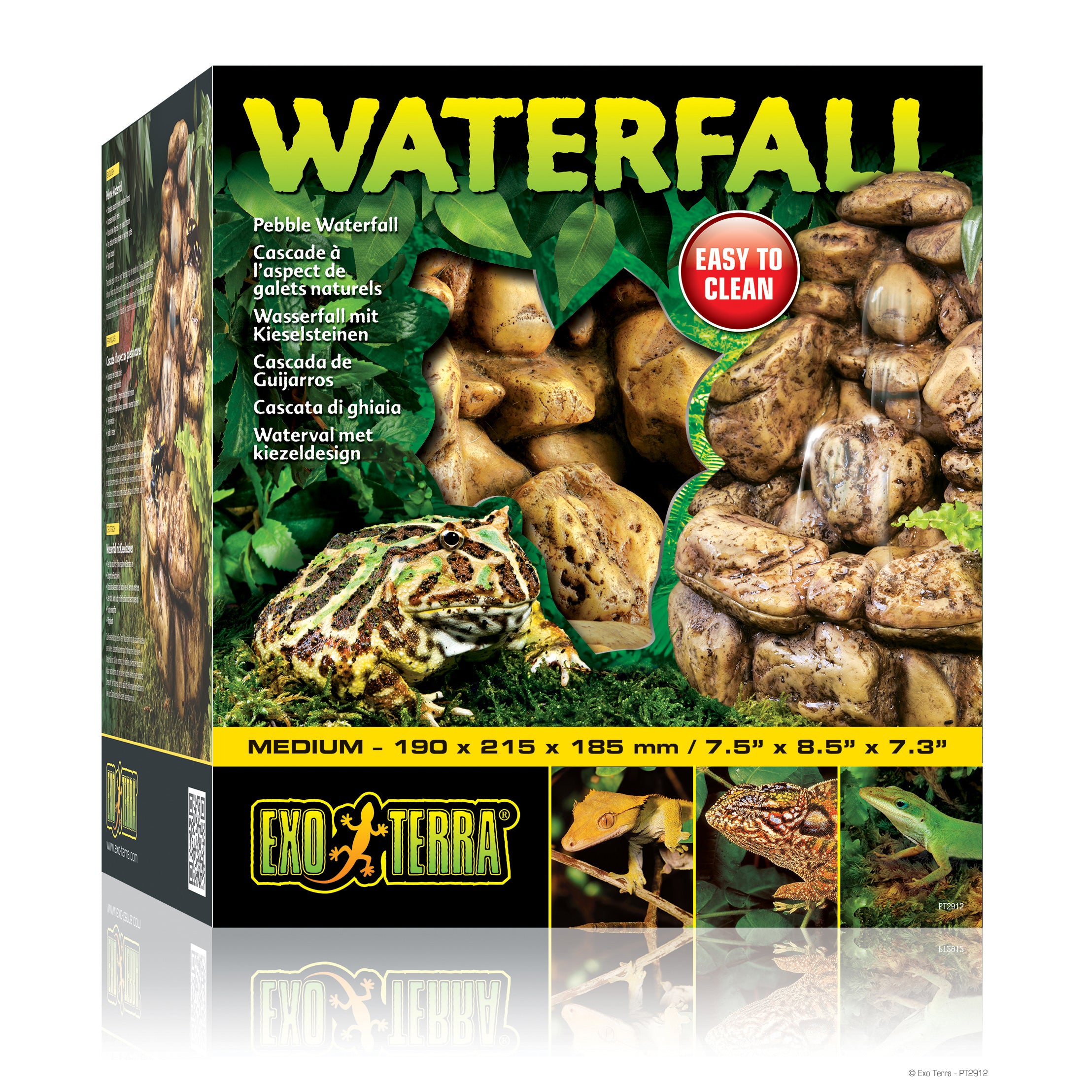 Exo Terra Pebble Waterfall with Pump Reptile Terrarium Décor - Medium