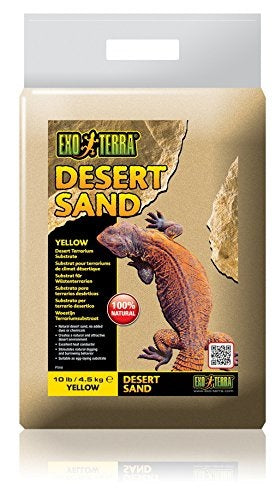 Exo Terra Desert Reptile and Amphibian Sand Terrarium Substrate - Yellow - 10 Lbs