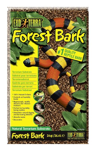Exo Terra Forest Bark Moisture Control Natural Reptile Terrarium Substrate - 24 Quarts