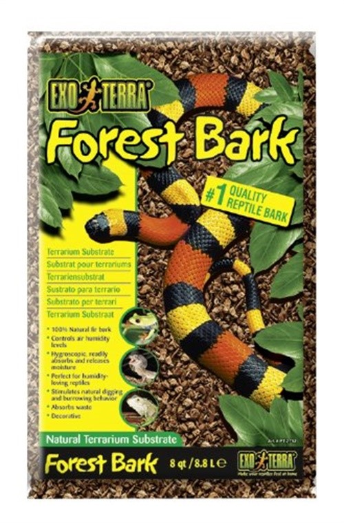 Exo Terra Forest Bark Moisture Control Natural Reptile Terrarium Substrate - 8 Quarts