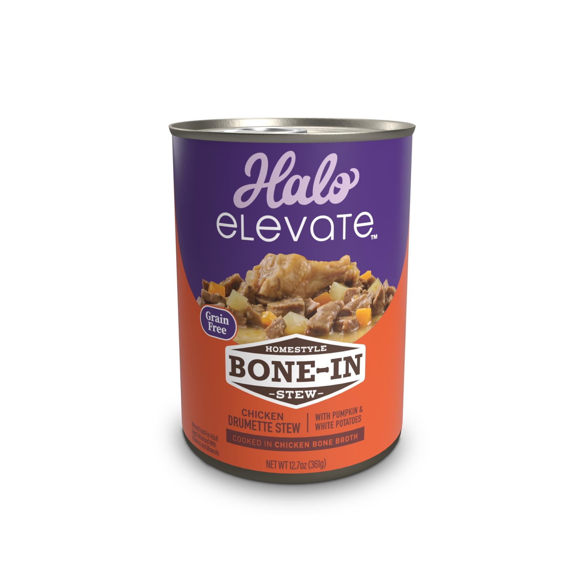 Halo Pets Elevate Grain-Free Chicken and Pumpkin Stew Canned Dog Food - 12.7 Oz - Case of 6  