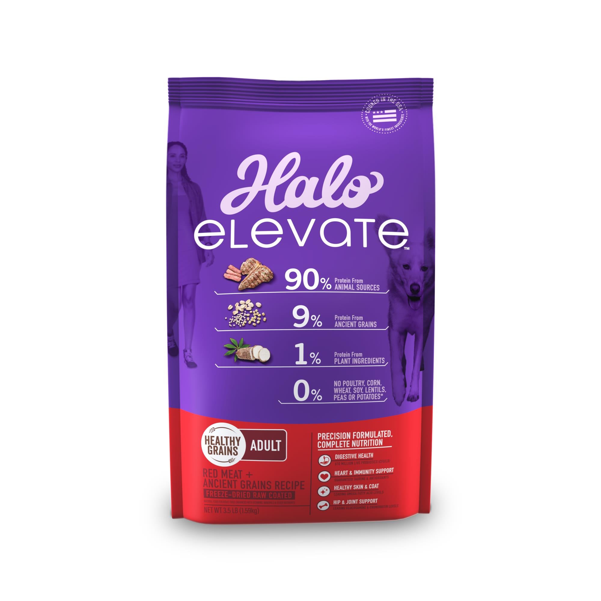 Halo Pets Elevate Healthy Grains Red Meat Recipe Dry Dog Food - 3.5 Lbs  