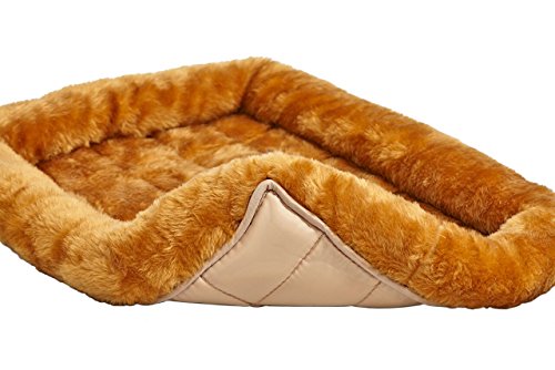 Midwest Homes Quite Time Fleece Machine Washable Rectangular Bolster Pet Bed or Crate Mat