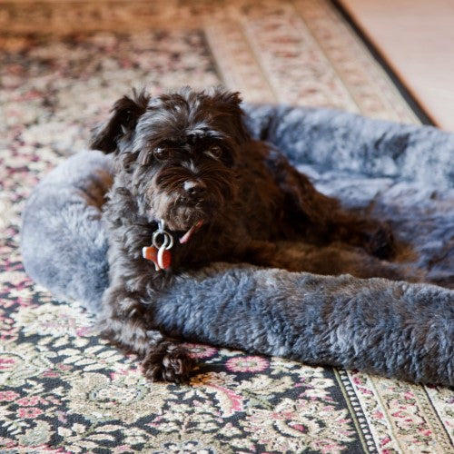 Midwest Homes Quite Time Fleece Machine Washable Rectangular Bolster Pet Bed or Crate Mat Cinnamon MD - L:30 X W:21 In