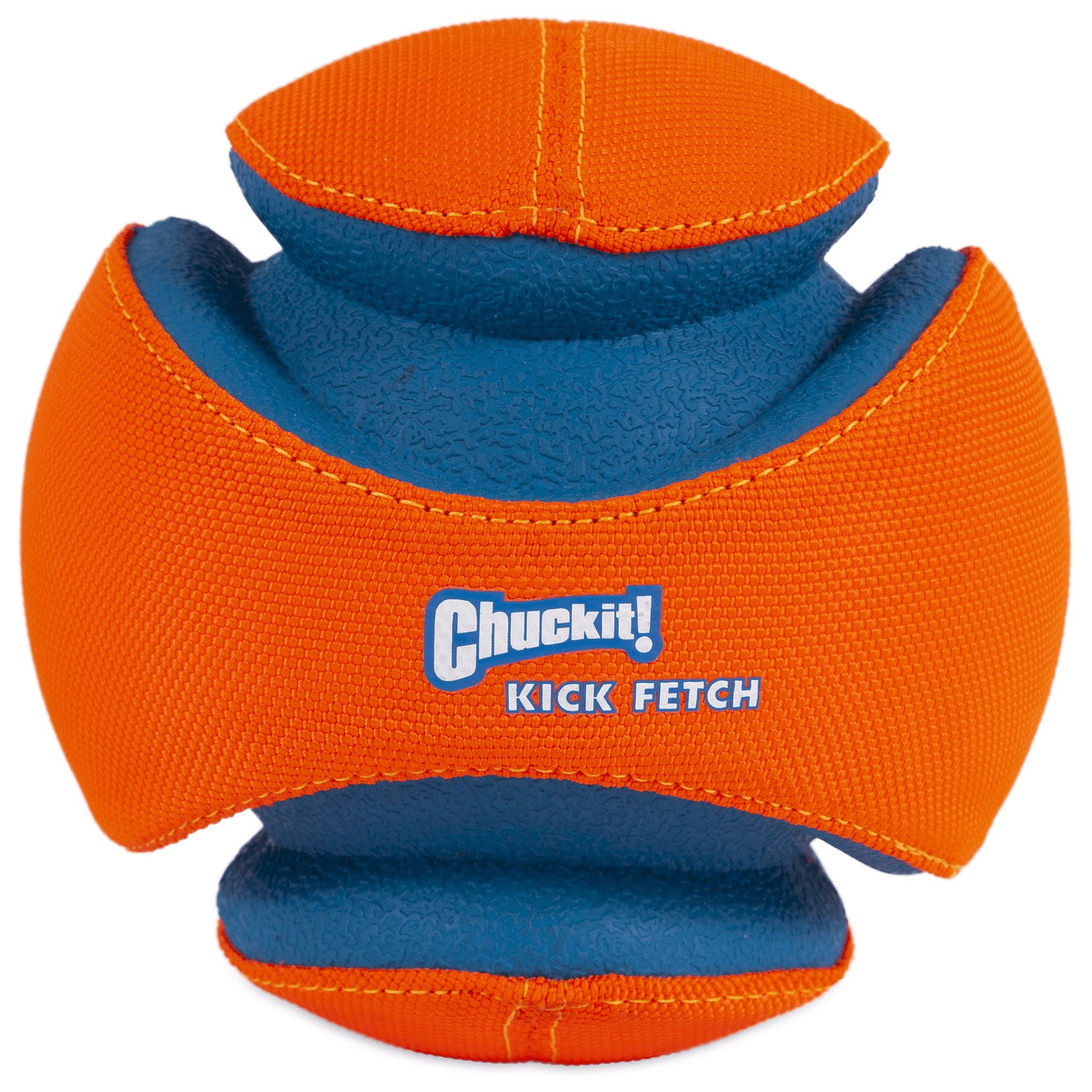 Chuckit! Petmate Kick-Fetch Ball Canvas Rubber and Foam Floating Dog Toy - Orange/Blue - Small - 2 Inch